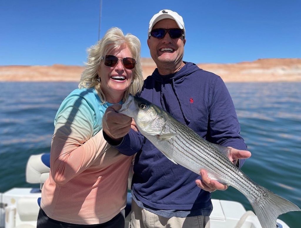 Sally and Eric fishing Lake Powell