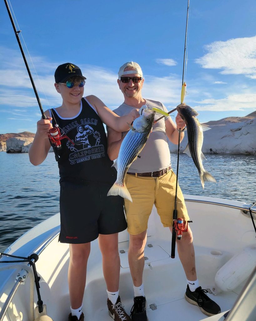 My guests today from Holland!  Great anglers #hollandfishing #anglersunite #flyfishingjunkie #lakepowell #rvlife #rvcamping