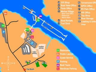 Antelope Point Marina detail with map legend